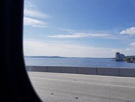 View of the Puget Sound as I travelled on a bus from Seattle to Redmond
